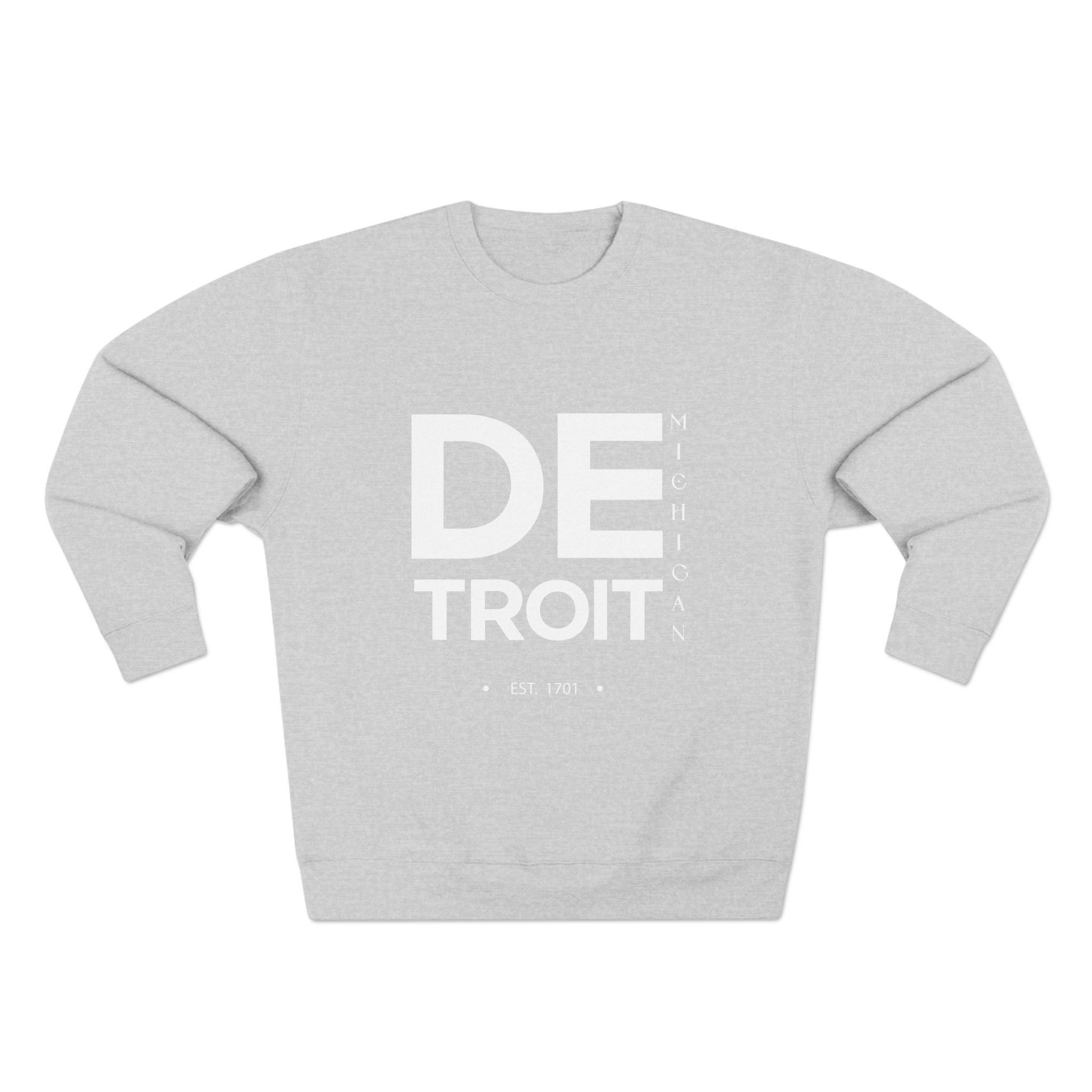 Detroit Unisex Crewneck Sweatshirt - Michigan EST. 1701, Stylish Urban Apparel