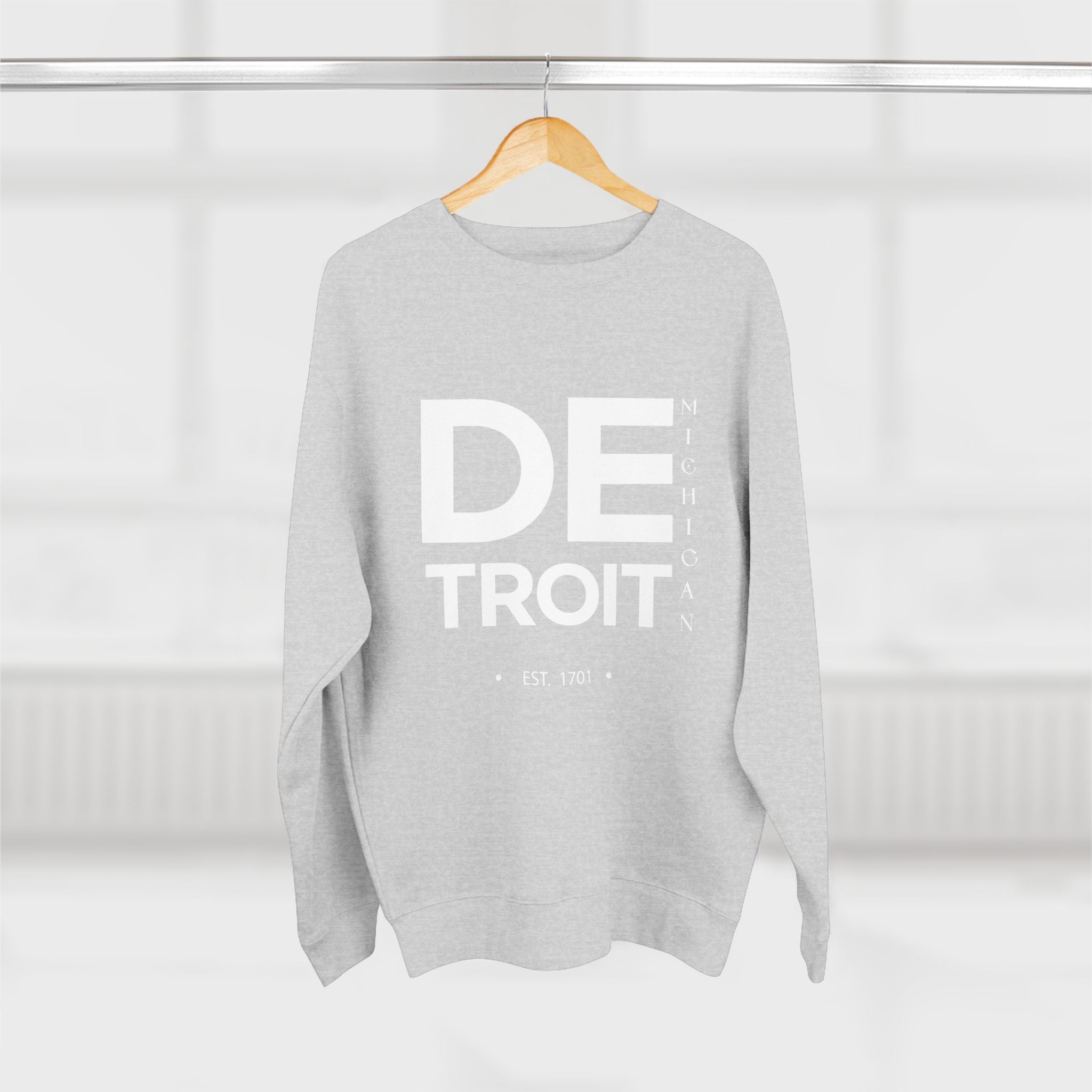 Detroit Unisex Crewneck Sweatshirt - Michigan EST. 1701, Stylish Urban Apparel