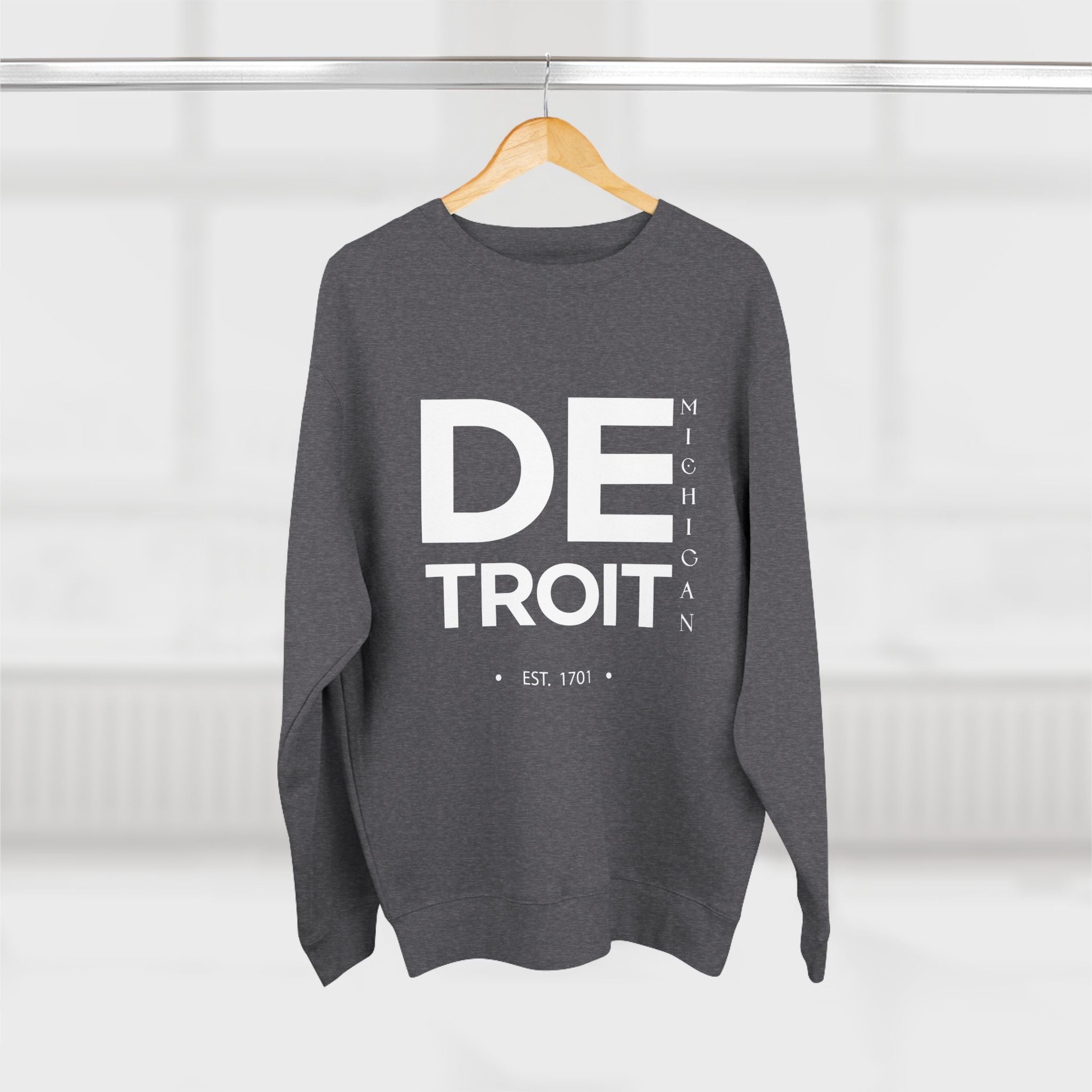 Detroit Unisex Crewneck Sweatshirt - Michigan EST. 1701, Stylish Urban Apparel