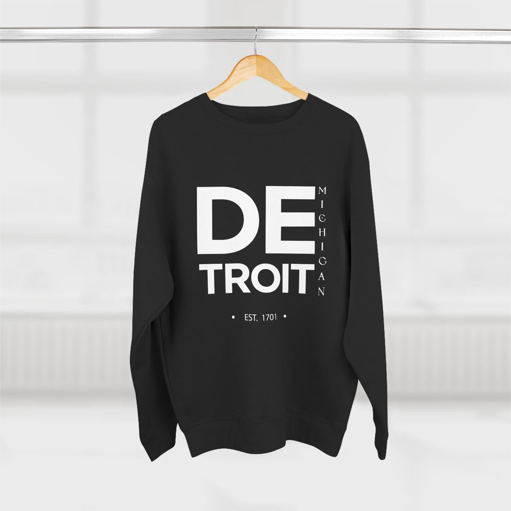 Detroit Unisex Crewneck Sweatshirt - Michigan EST. 1701, Stylish Urban Apparel