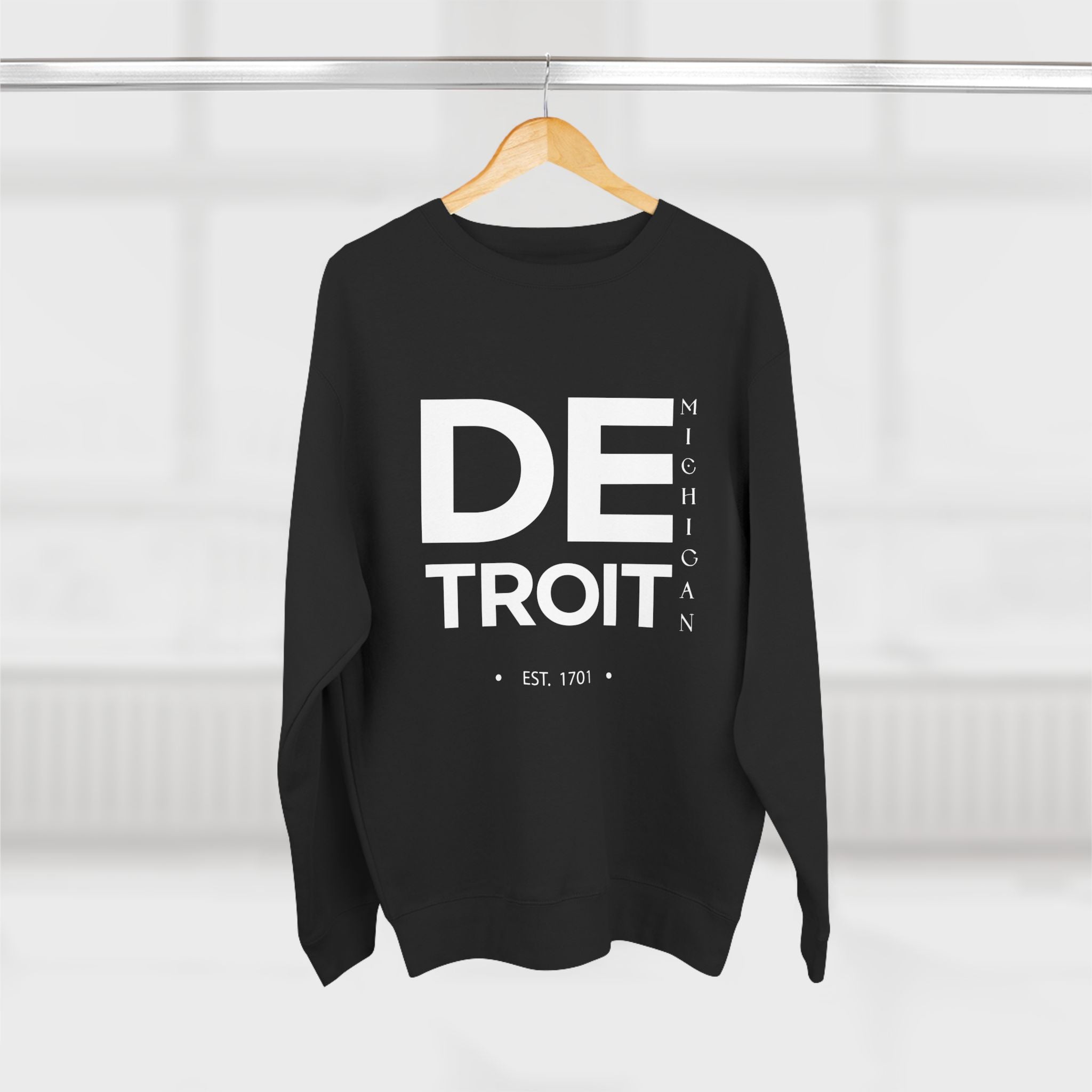 Detroit Unisex Crewneck Sweatshirt - Michigan EST. 1701, Stylish Urban Apparel