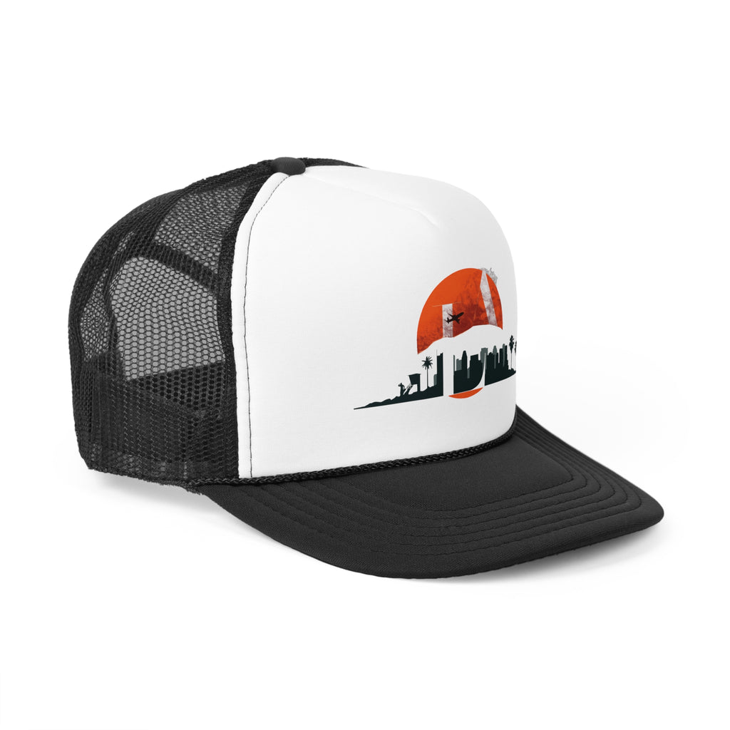 Urban Skyline Trucker Cap - Stylish Cityscape Design