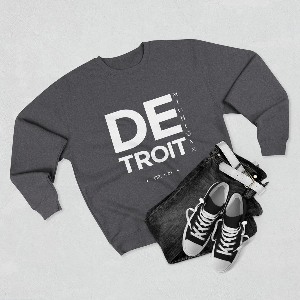 Detroit Unisex Crewneck Sweatshirt - Michigan EST. 1701, Stylish Urban Apparel