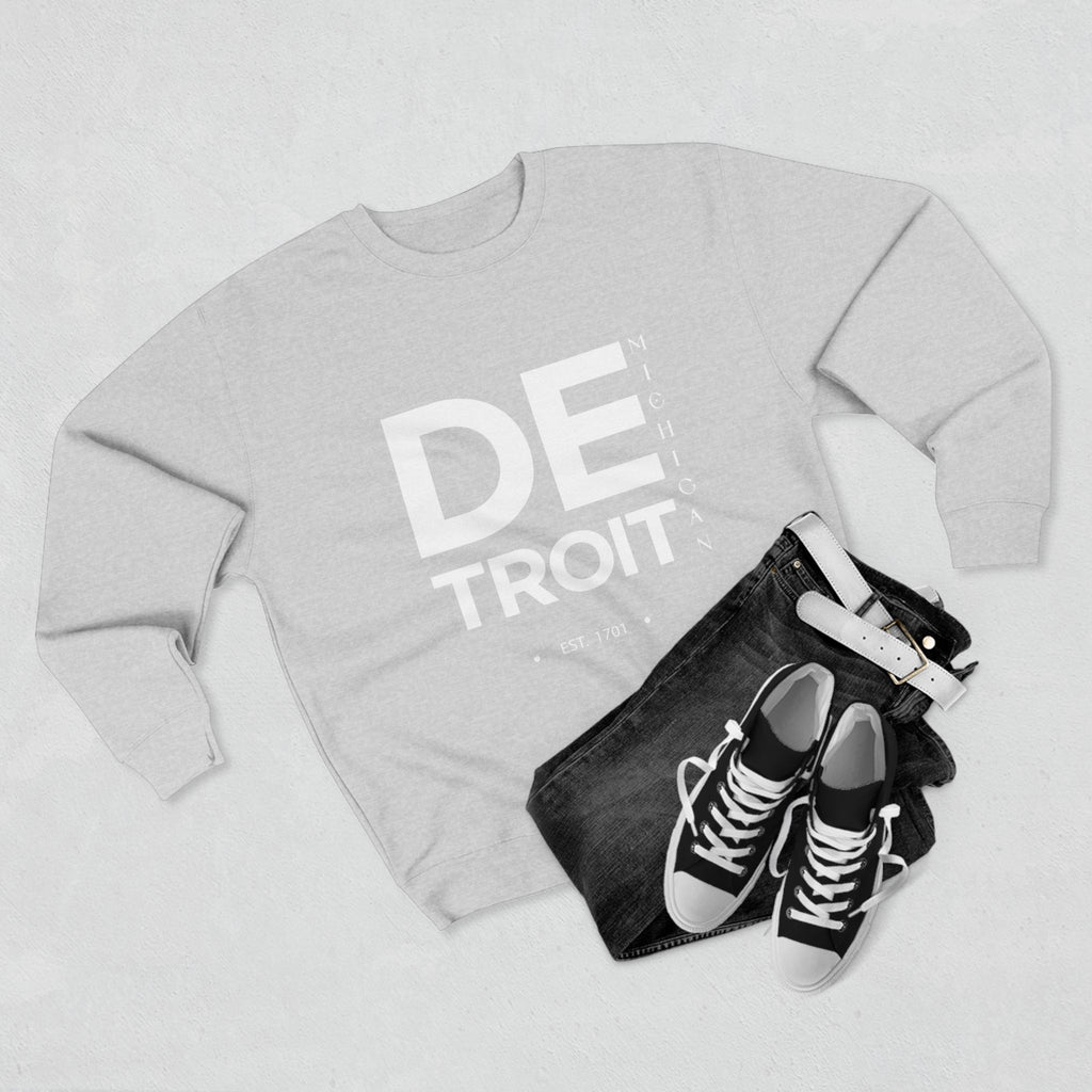 Detroit Unisex Crewneck Sweatshirt - Michigan EST. 1701, Stylish Urban Apparel