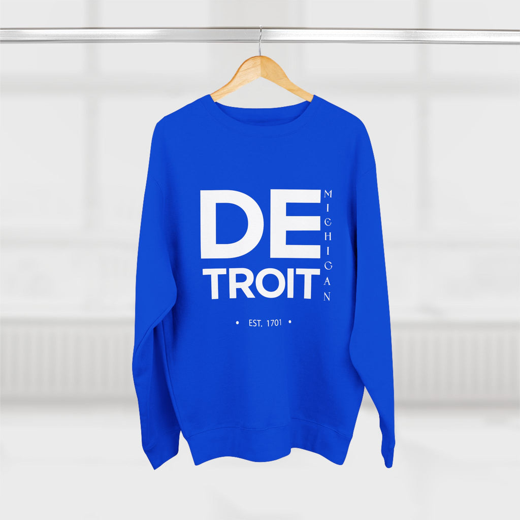 Detroit Unisex Crewneck Sweatshirt - Michigan EST. 1701, Stylish Urban Apparel
