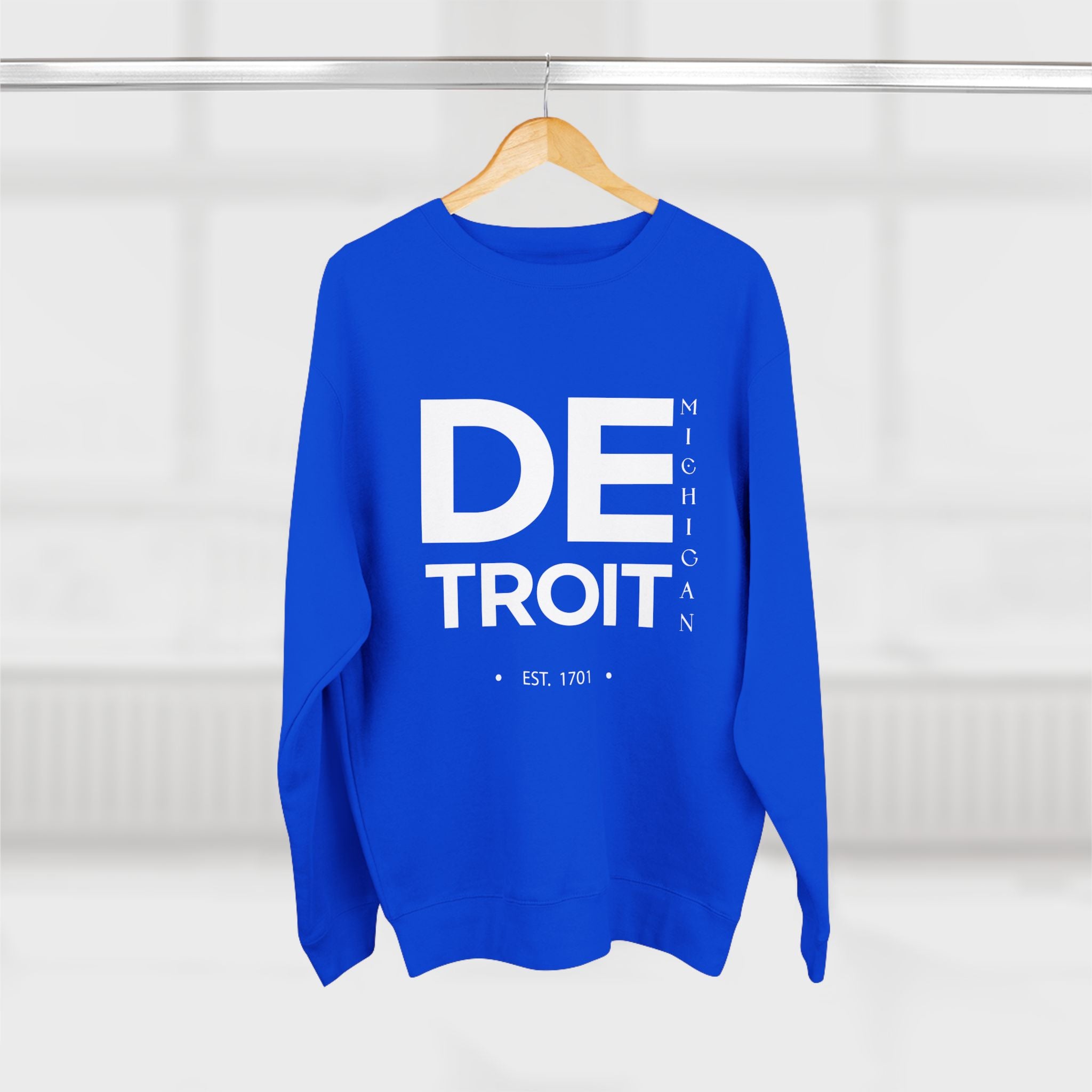 Detroit Unisex Crewneck Sweatshirt - Michigan EST. 1701, Stylish Urban Apparel