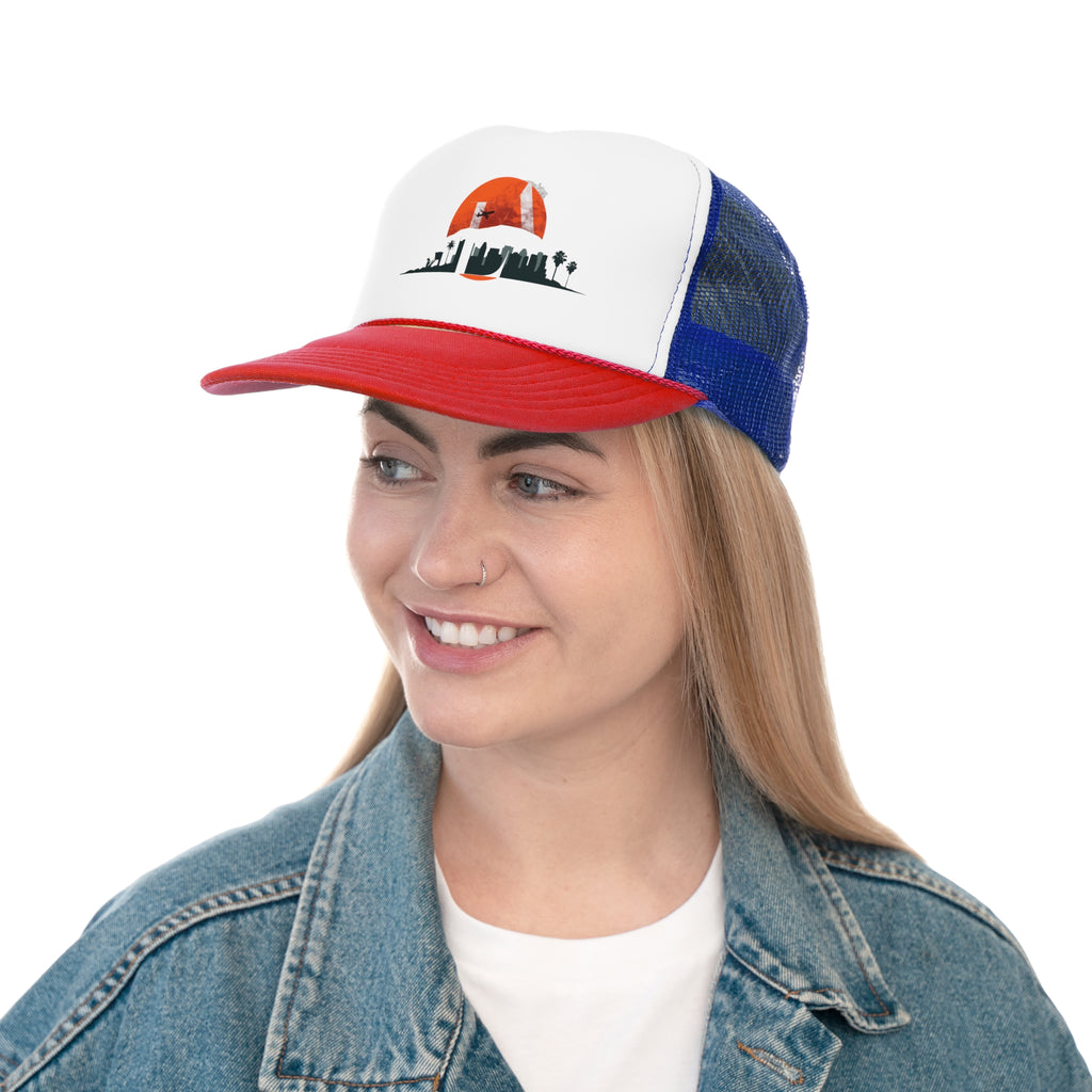 Urban Skyline Trucker Cap - Stylish Cityscape Design