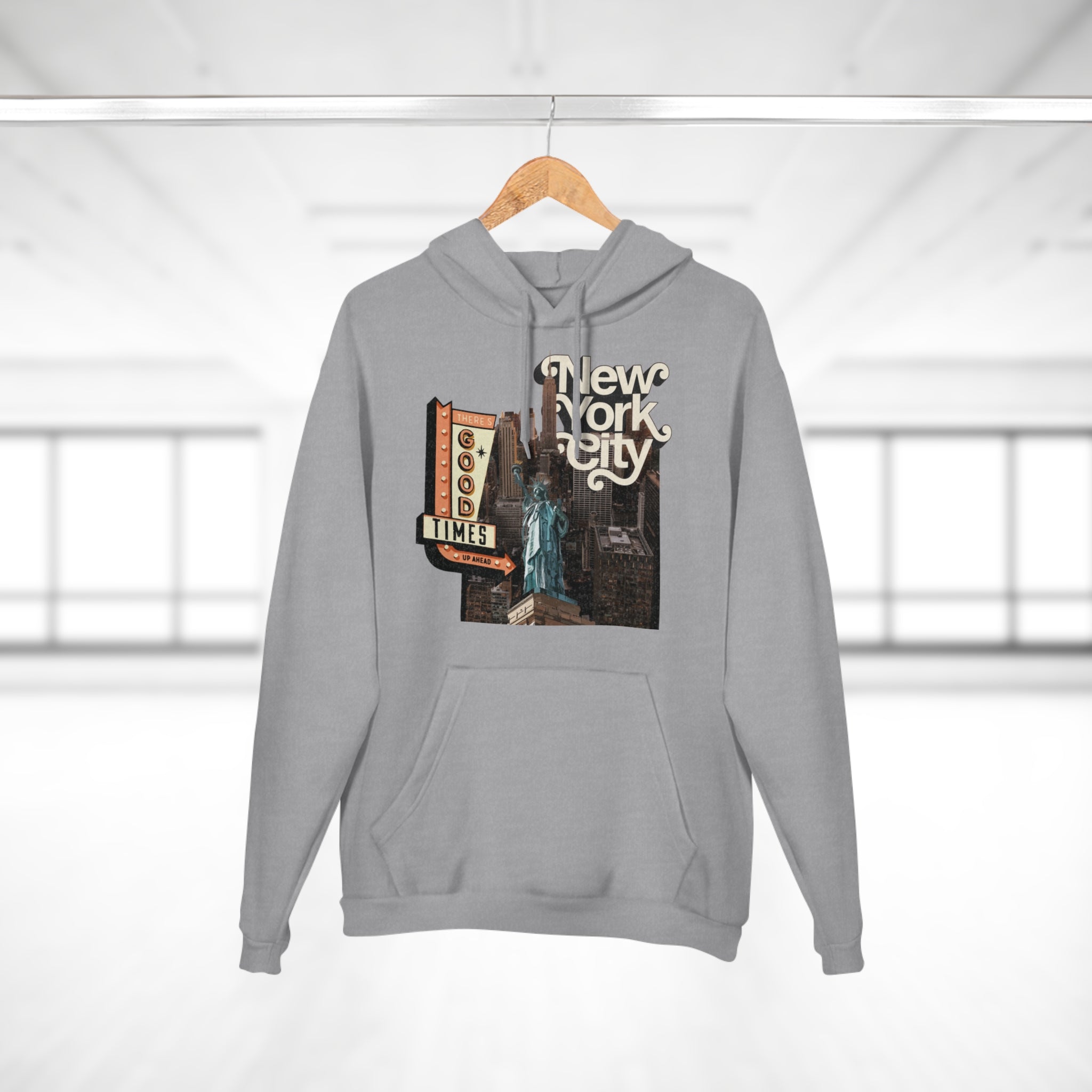 Stylish NYC Unisex Pullover Hoodie, Casual Wear, Gift for Travelers, Cozy Streetwear, Urban Fashion, Cool Graphic Hoodies