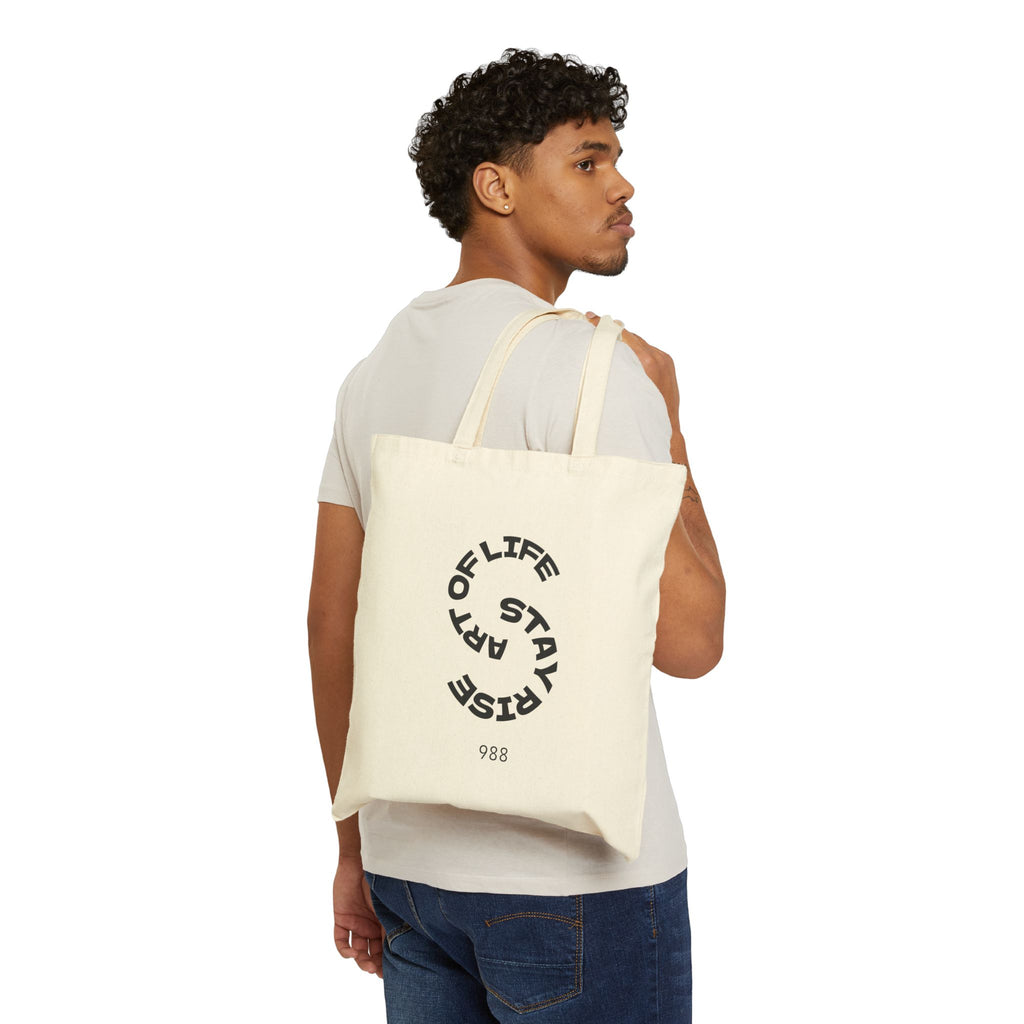 Wings & Words Cotton Tote Bag - Inspirational, Eco-Friendly, Reusable Shopping, Gift Tote, Art Lovers, Everyday Carry