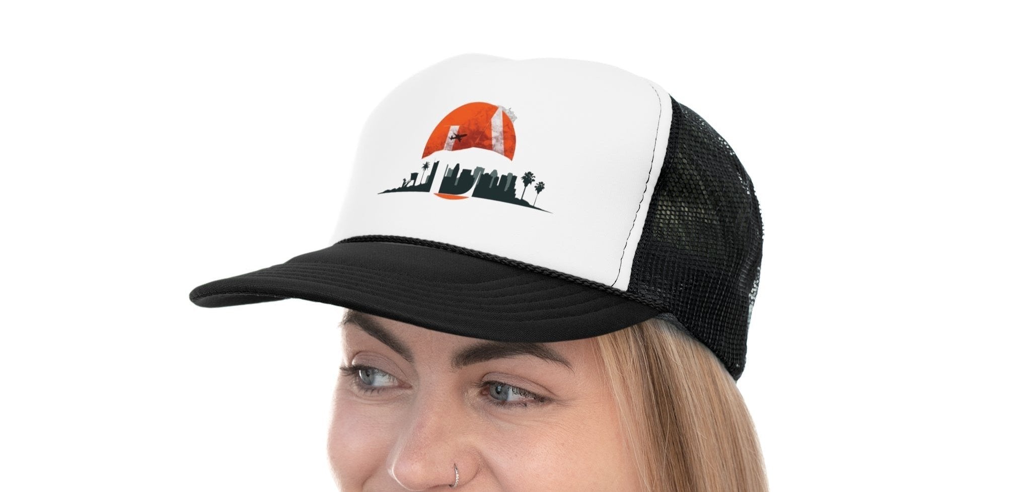 Urban Skyline Trucker Cap - Stylish Cityscape Design