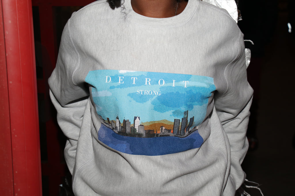 Detroit Cityscape Grey