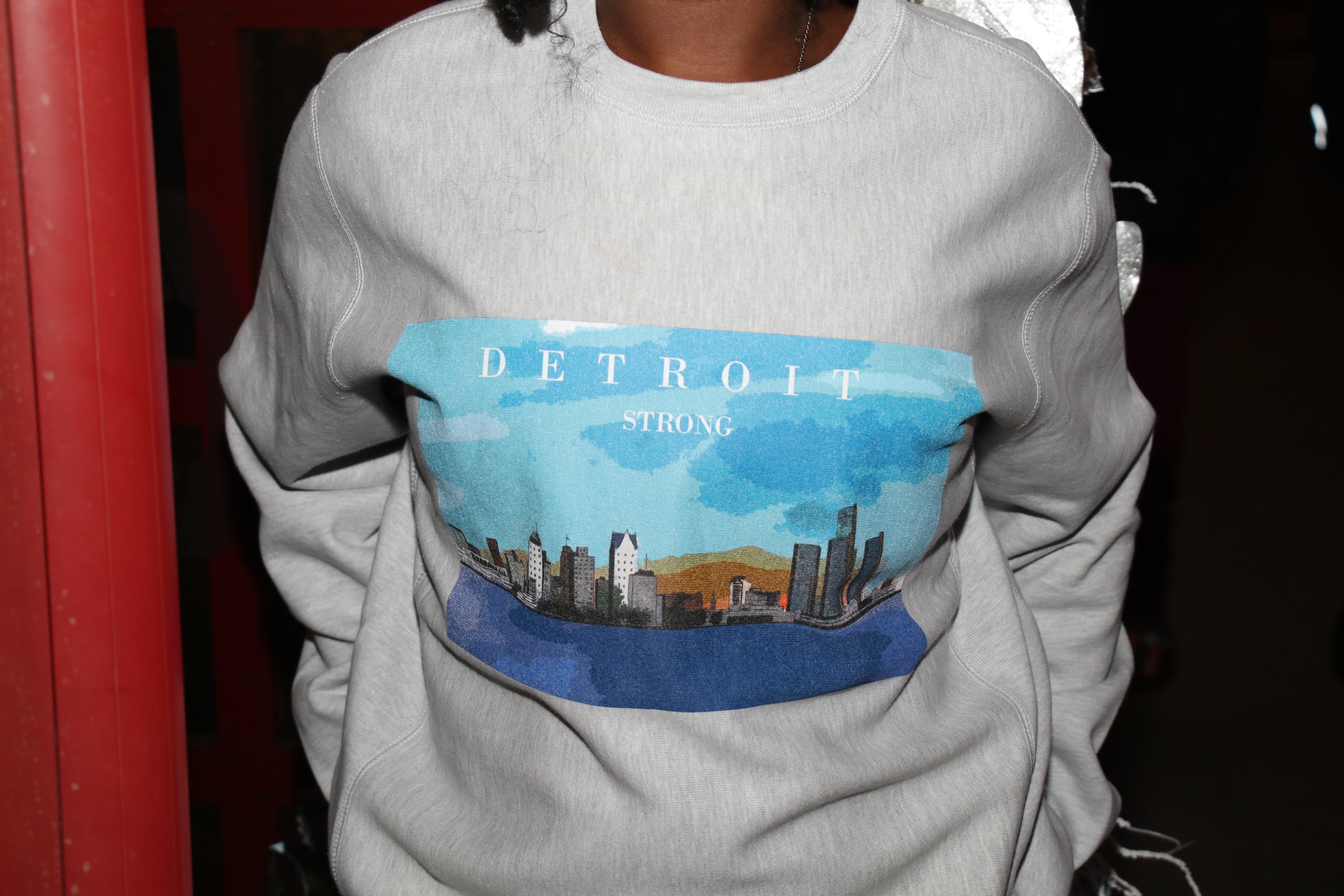 Detroit Cityscape Grey